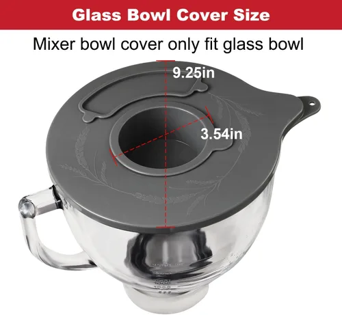 Vista 6 de Lawenme KitchenAid K5GB - Cubierta para cuenco de vidrio para batidora de 5 cuartos de galón con cabezal inclinable, protector contra salpicaduras