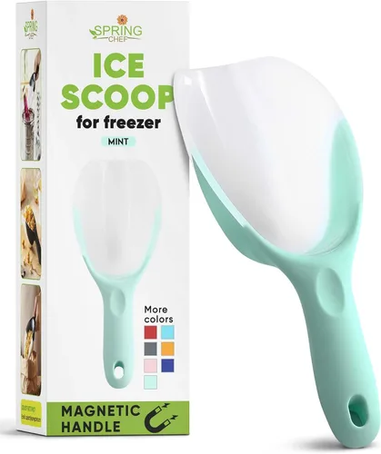 Vista 19 de Spring Chef Cuchara de hielo magnética para congelador, cuchara de palomitas de maíz de plástico flexible sin BPA con mango de agarre suave, cuchara