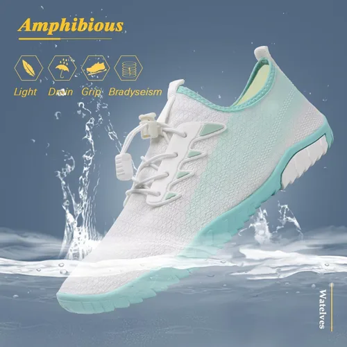 Vista 2 de WateLves Zapatos de agua para hombres y mujeres, para natación, playa, piscina, surfear, hacer yoga o aerobics en el agua, calcetines para el agua
