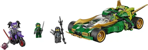 Vista 3 de Ninjago Ninja Nightcrawler, bicicleta y coche con función de disparo, juego de construcción Masters of Spinjitzu