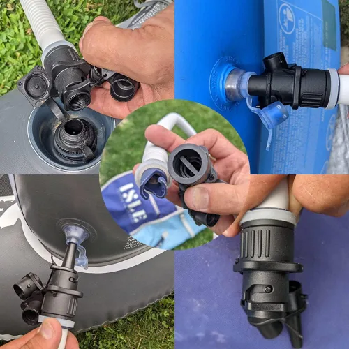 Vista 6 de Adaptador de bomba de SUP para barco inflable y válvula de cometa/Boston, adaptador de válvula de aire convencional estándar para bomba de aire