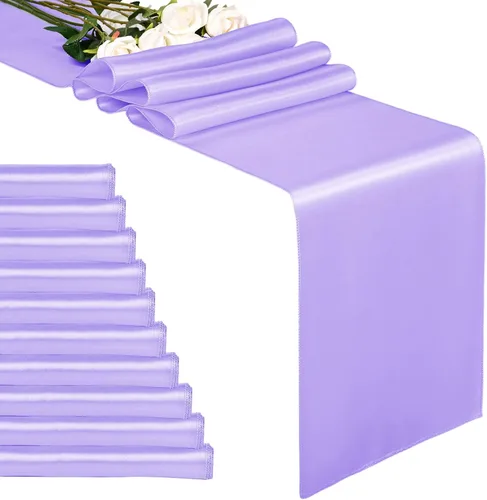 Vista 11 de Paquete de 20 caminos de mesa dorados de satén de 12 x 108 pulgadas de largo para bodas, decoraciones para fiestas de cumpleaños, banquetes