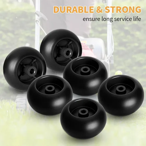 Vista 5 de UP2WIN Ruedas de cubierta de cortacésped 753-04856A compatibles con tractor de cortacésped Craftsman Husq Cub Cad et JD, rodillos de cortacésped