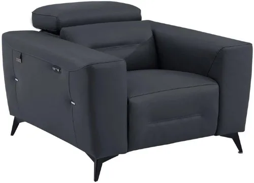 Vista 17 de BlackJack Furniture Ferrara - Sofá reclinable de cuero italiano de grano superior con puertos USB para cargar dispositivos, reposacabezas ajustables