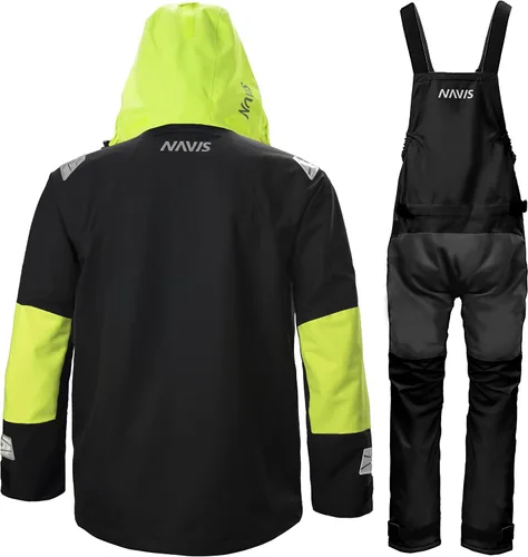 Vista 3 de NAVIS MARINE Conjunto combinado de chaqueta de vela y pantalones con babero - Ocean PRO - Traje impermeable para pesca con pesca y pesca de pesca