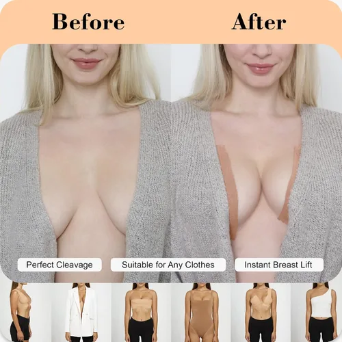 Vista 4 de BoobyTape, Breast Lift Tape & 10 Satin Nipple Covers,Boob Tape for A-DD Cup,Body Tape for Fashion,Bra Tape for Breasts Lift