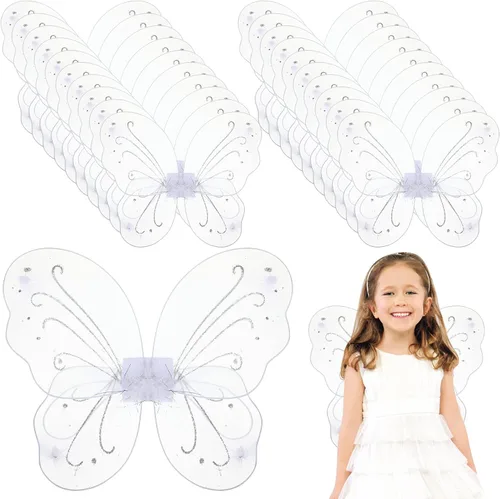 Vista 7 de Chivao Fairy Wings Butterfly Girl Halloween Costume