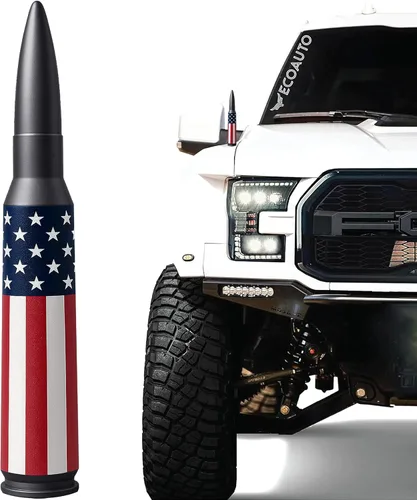 Vista 13 de EcoAuto Badass Bullet - Antena de repuesto para Dodge Ram y Ford F150 F250 F350 Super Duty Raptor Bronco Trucks – Diseño antirrobo – Antena de radio