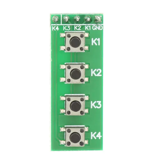 Vista 2 de Módulo de interruptor de botón universal de 4 teclas, tablero de teclado compacto para proyectos de microcontrolador, kit de componentes