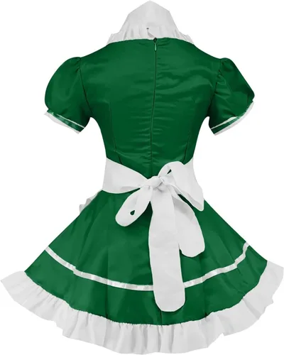Vista 4 de QIGUANDZ Disfraz de cosplay de anime de Halloween, talla grande, conjunto de vestido de sirvienta de Lolita, decoración de botones, vestido clásico