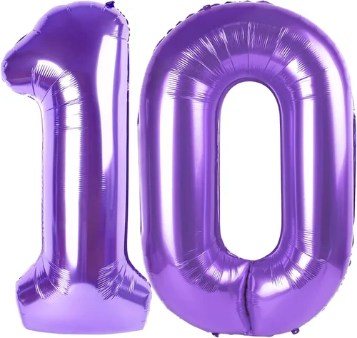 Vista 217 de Globos con números de 40 pulgadas, color negro, para decoraciones de cumpleaños de 10 a 100 años Jumbo 40In & Vibrant Color, With Hanging Holes