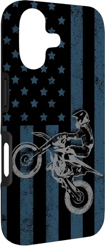 Vista 3 de Dirt Bike US Flag Vintage Motocross Racing Case for iPhone 17