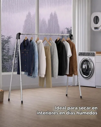 Vista 8 de TOOLF Tendedero plegable para ropa, de acero inoxidable, portátil, para interiores y exteriores, de gran capacidad