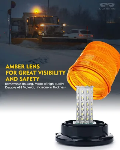 Vista 3 de LUMENIX 60 luces LED estroboscópicas para carretilla elevadora para camiones magnéticos/montaje de tornillo, remolque, vehículos de construcción