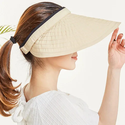 Vista 3 de Sombreros de sol de ala ancha ajustable, protección UV, visera de pesca de playa, plegable, multifuncional, grande