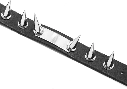 Vista 3 de Eigso Steampunk Retro Spike Cuff Bracelet para hombres y mujeres (negro)
