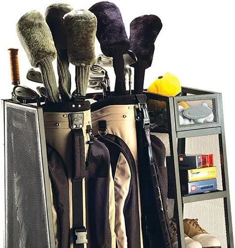 Vista 3 de Suncast Estante de almacenamiento de metal resistente para equipos de golf (4 unidades)