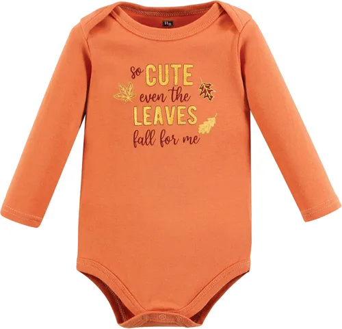 Vista 5 de Hudson Baby Baby-Boy y baby-girl día festivo de manga larga crecer con Me Bodysuits, 4unidades)