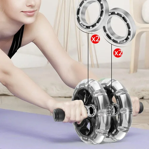 Vista 7 de HERCHR Rueda de rodillo para abdominales, kit de ruedas de ejercicio abdominal, barra de flexión, equipo de gimnasio en casa para hombres y mujeres