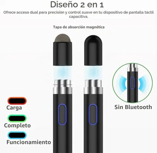 Vista 4 de Lápiz óptico activo para pantallas táctiles, doble punta para dibujo y escritura iOS y Android, lápiz digital de alta precisión para Apple iPhone