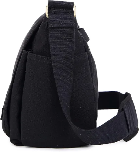 Vista 9 de Sechunk Bolso bandolera grande de lona, bolso cruzado
