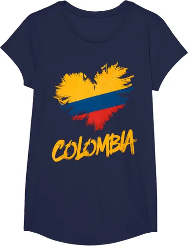 Vista 24 de Camiseta con la bandera del corazón de Colombia