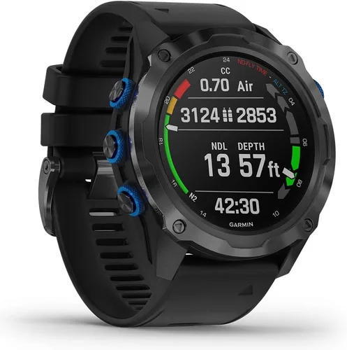Vista 5 de Garmin Descent Mk2i (gris titanio DLC/negro) paquete de reloj de buceo para computadora – Integración de aire, características de entrenamiento