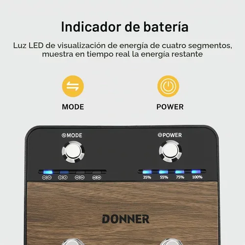 Vista 2 de Donner Pedal de giro de página inalámbrico Teleprompter App Control Pedal de pie para tabletas teléfonos recargables