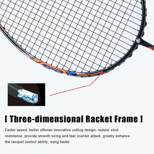 Vista 5 de GJ 10U G5 - Raqueta de bádminton profesional de fibra de carbono completa con caja de regalo, raqueta de bádminton para deportes al aire libre