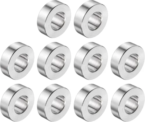Vista 133 de uxcell 10 piezas de espaciador de acero inoxidable de 3/8" de diámetro interno x 3/4" de diámetro exterior x 1" de longitud, espaciador de rosca