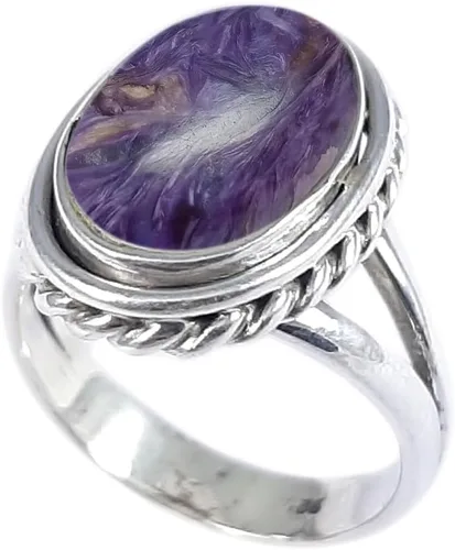 Vista 5 de Anillo fino de plata esterlina 925 para mujer, hecho a mano, joyería de piedras preciosas, anillo de moda (1379)