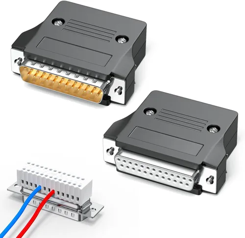 Vista 10 de DB37 - Placa de conexión hembra, adaptador de terminal D-Sub de 37 pines con terminales de tornillo, placa de conector sin soldadura para cable