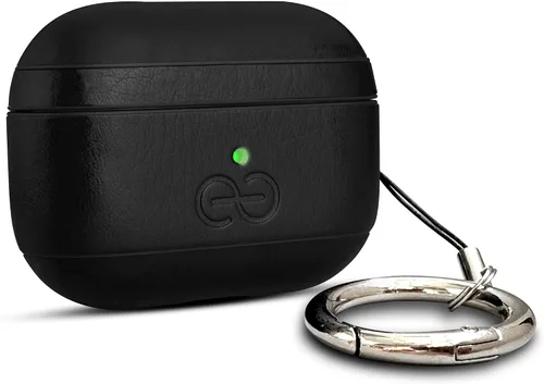 Vista 17 de Dreem Om - Funda para estuche con clip para llavero compatible con AirPods 1 y 2, funda de cuero vegano para Airpods para hombres y mujeres, Negro