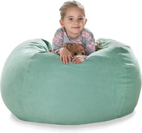 Vista 18 de YuppieLife Funda para puf de almacenamiento para niños (sin relleno), organizador de juguetes, sofá con asa de transporte, disponible para niños