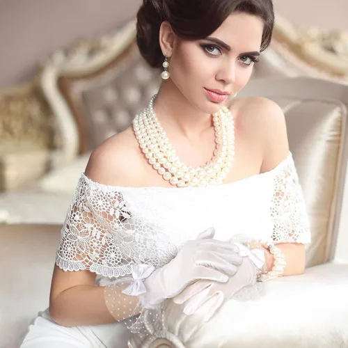 Vista 4 de Maitys 6 pares de guantes de encaje para mujer, elegantes guantes cortos para fiesta de té, guantes florales de boda para mujeres y niñas