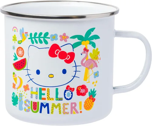 Vista 8 de Silver Buffalo Sanrio Hello Kitty Taza de café de cerámica esmaltada estilo cámper, 21 onzas 0.62 Liters Hello Kitty Hello
