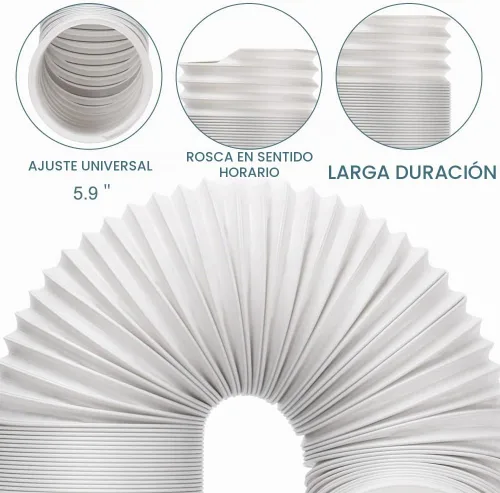 Vista 4 de Kit de ventilación de ventana de CA portátil con manguera de aire