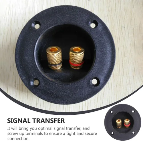 Vista 2 de 10 terminales de caja de subwoofer de 2 vías: caja de altavoz de conectores con resorte de empuje de placa dorada redonda de doble encuadernación