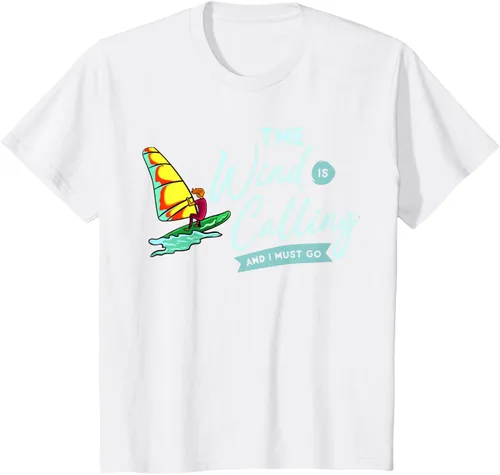 Vista 64 de Windsurfing Board Camiseta Windsurfer, Negro