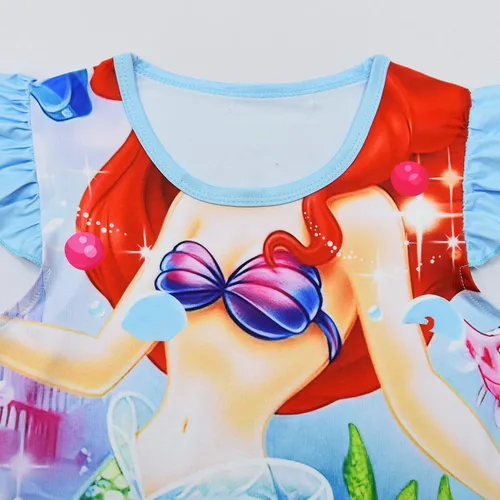 Vista 2 de Vestido de princesa para niñas pequeñas, vestido casual con estampado de dibujos animados
