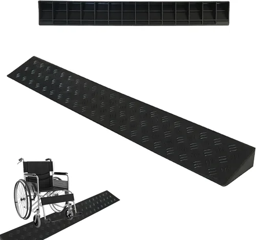 Vista 9 de Non-Slip Wheelchair Threshold Ramp, Scooter Mobility Threshold Ramps for Doorway Indoor or Outdoor, Bathroom, Garage and Supermarket Entrance, Grigio