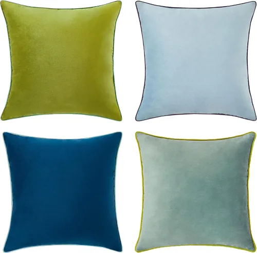Vista 25 de MONDAY MOOSE - Juego de 4 fundas de cojín decorativas de terciopelo suave, diseño moderno de doble cara; mezcla y combina, rellenos de almohada