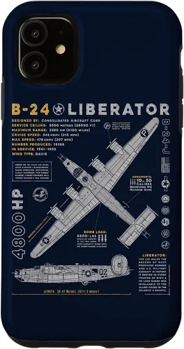 Vista 7 de iPhone 15 B-24 Liberator Consolidated Aircraft B24 Bomber Vintage Case