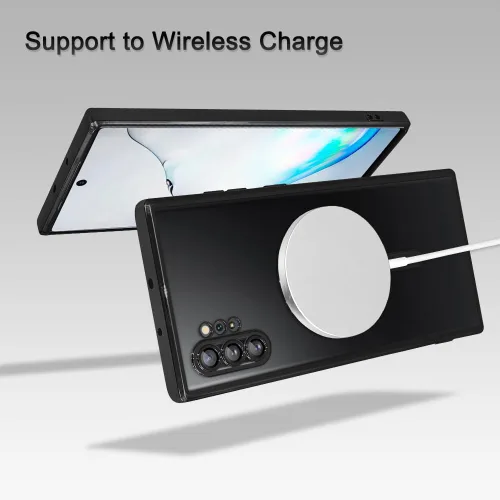 Vista 2 de AIGOMARA - Funda magnética para Samsung Galaxy Note 10 Plus de 6,8 pulgadas, color negro Wireless Charging Compatible, Flexible, Soft TPU