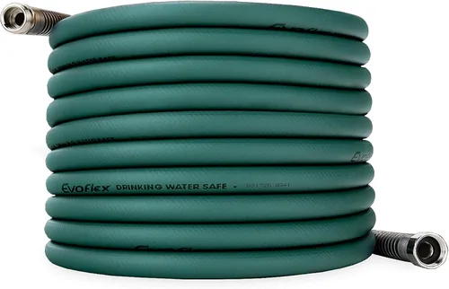 Vista 5 de Camco EvoFlex - Manguera de agua de 25 pies – Manguera de agua potable para autocaravana no contiene plomo, sin BPA ni ftalatos, diseño flexible