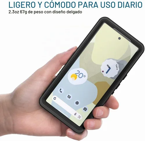 Vista 2 de Lanhiem Funda para Google Pixel 7, IP68 Impermeable a Prueba de Polvo con Protector de Pantalla Integrado, Funda Protectora de Teléfono de Cuerpo