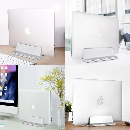 Vista 7 de Soporte para computadora portátil, cuna para portátiles, base ajustable, soporte para MacBook Dell Hp Surface iPad - Plata