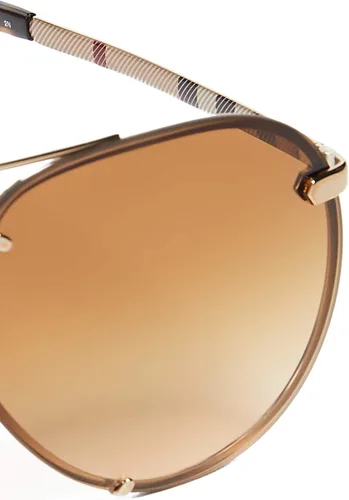 Vista 4 de Burberry Gafas de sol Pilot para hombre, oro claroamarillo, talla única, Dorado claro
