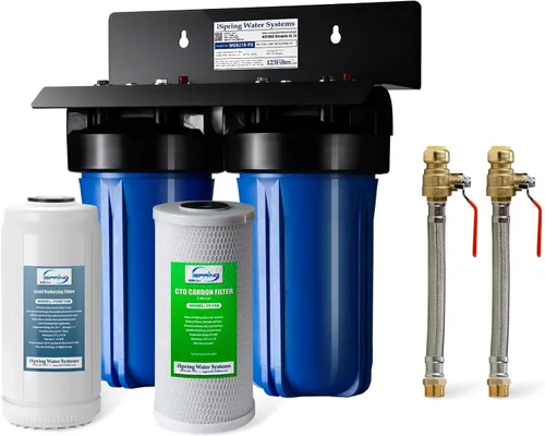 Vista 14 de iSpring WGB21B-DS+AHPF12MNPT16X2 Sistema de filtración de agua para toda la casa de 2 etapas con filtro CTO y filtro anti-incrustaciones, conectores