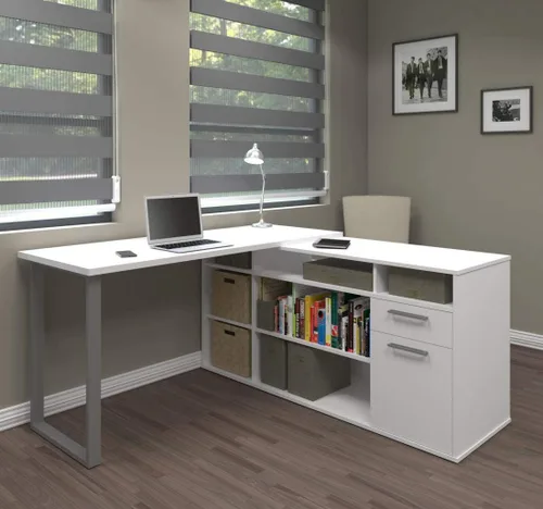 Vista 5 de Bestar Solay - Escritorio en forma de L, 60 W, color blanco